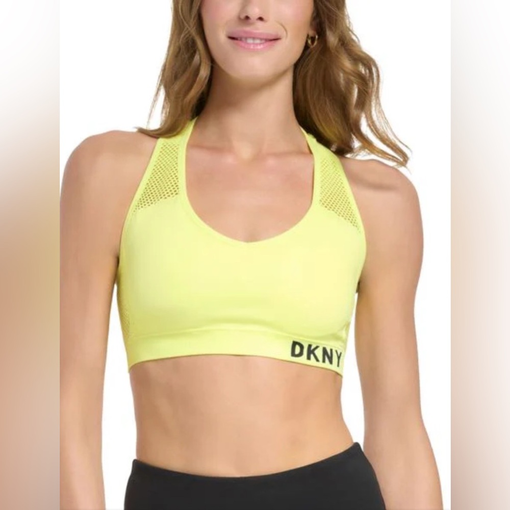 NWT DKNY Yellow Sports Bra